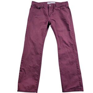 Express Jeans Mens 34x29 Tag 34x30 Rocco Burgundy Slim Skinny Cotton Blake